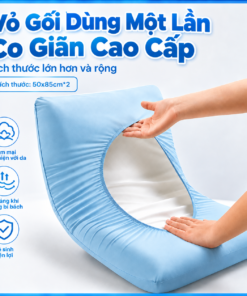 Vỏ Gối Dùng Một Lần Co Giãn, Vỏ Bọc Gối Dày Dặn Cỡ Lớn Chống Bẩn, Dùng Cho Khách Sạn, Homestay, Tàu Hỏa, Du Lịch