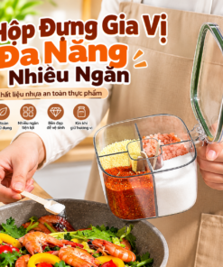 Hộp Đựng Gia Vị Đa Năng Nhiều Ngăn, Hũ Đựng Muối Tiêu Bột Ngọt Kín Khí, Khay Đựng Gia Vị Nhà Bếp Tiện Lợi, Vị Gọn Gàng