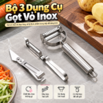 Bộ 3 Dụng Cụ Gọt Vỏ Inox, Dao Bào Rau Củ Trái Cây, Dụng Cụ Gọt Khoai Tây, Bào Sợi Đa Năng Tiện Lợi Cho Nhà Bếp