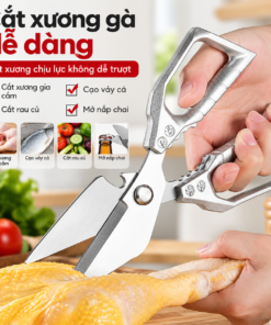 Kéo Bếp Đa Năng Inox, Kéo Cắt Gà Vịt Cá, Kéo Cắt Xương Gà Thịt Chắc Khỏe, Kéo Nhà Bếp Cỡ Lớn Bền Sắc