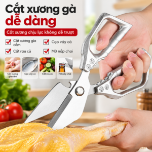 Kéo Bếp Đa Năng Inox, Kéo Cắt Gà Vịt Cá, Kéo Cắt Xương Gà Thịt Chắc Khỏe, Kéo Nhà Bếp Cỡ Lớn Bền Sắc