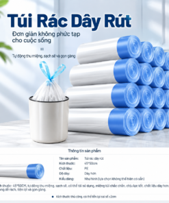 Túi Rác Dây Rút, Túi Rác Có Quai Xách Tự Động Thu Miệng, Túi Đựng Rác Nhà Bếp Tiện Lợi