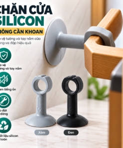 Chặn Cửa Silicon Không Cần Khoan, Miếng Hít Cửa Chống Va Đập, Bảo Vệ Tay Nắm Cửa Và Tường, Chặn Cửa Nhà Vệ Sinh Tiện Lợi