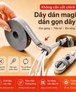 Dây Buộc Dây Điện Dạng Cuộn Tiện Lợi, Dây Dán Velcro Quấn Gọn Dây Cáp, Dây Sắp Xếp Cáp Sạc, Dây Điện Bàn Làm Việc