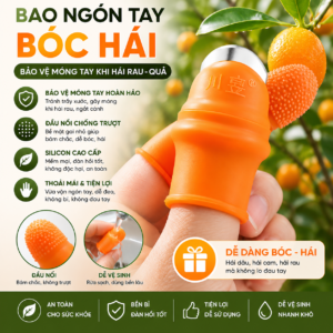 Bao Ngón Tay Silicon Bấm Hái Ngắt Rau Củ Quả, Tách Tỏi, Hái Ớt, Móng Kim Loại Sắc Bén Bảo Vệ Ngón Tay