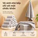 Khăn Lau Bếp Sợi Than Tre, Khăn Rửa Chén Thấm Hút Tốt, Lau Dầu Mỡ, Khăn Lau Đa Năng Dày Dặn