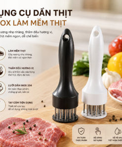 Dụng Cụ Dần Thịt Inox Làm Mềm Thịt, Dần Gân Bò, Bít Tết, Thịt Heo, Thịt Nướng BBQ Tiện Lợi