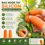 Bao Ngón Tay Silicon Bấm Hái Ngắt Rau Củ Quả, Tách Tỏi, Hái Ớt, Móng Kim Loại Sắc Bén Bảo Vệ Ngón Tay