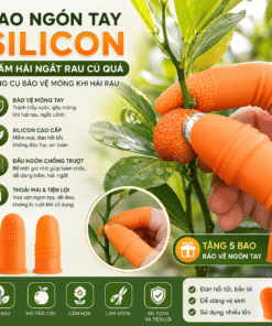 Bao Ngón Tay Silicon Bấm Hái Ngắt Rau Củ Quả, Tách Tỏi, Hái Ớt, Móng Kim Loại Sắc Bén Bảo Vệ Ngón Tay