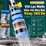 Bộ Lọc Gắn Vòi Nước Gắn Vòi Xoay 360 Độ, Đầu Vòi Tăng Áp Chống Bắn Nước, Thiết Bị Lọc Nước Nhà Bếp Tiện Ích Đa Năng