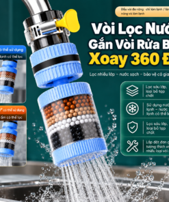 Bộ Lọc Gắn Vòi Nước Gắn Vòi Xoay 360 Độ, Đầu Vòi Tăng Áp Chống Bắn Nước, Thiết Bị Lọc Nước Nhà Bếp Tiện Ích Đa Năng
