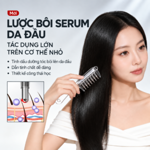 Lược Bôi Serum Da Đầu Có Bi Lăn Inox 6 Răng, Lược Dẫn Tinh Dầu Tóc, Dụng Cụ Thoa Dưỡng Chất, Massage Chăm Sóc Da Đầu Tại